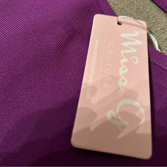 Purple Bandage/Spandex Cocktail Dress with Cutouts - Picture 6 of 6